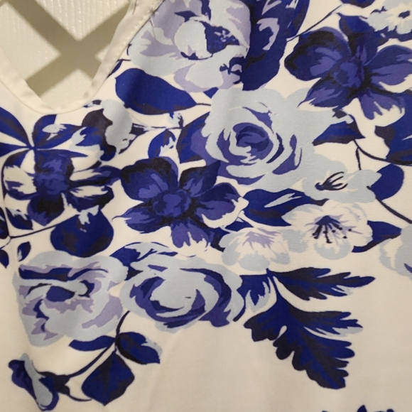 Lily White Dress with Blue Accents - Picture 3 of 7